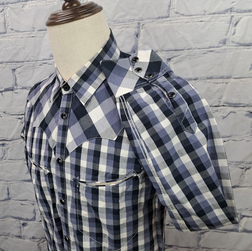 Levi's Men's Western Pearl Snap Shirt Special  Edition HQ Purple Check Medium